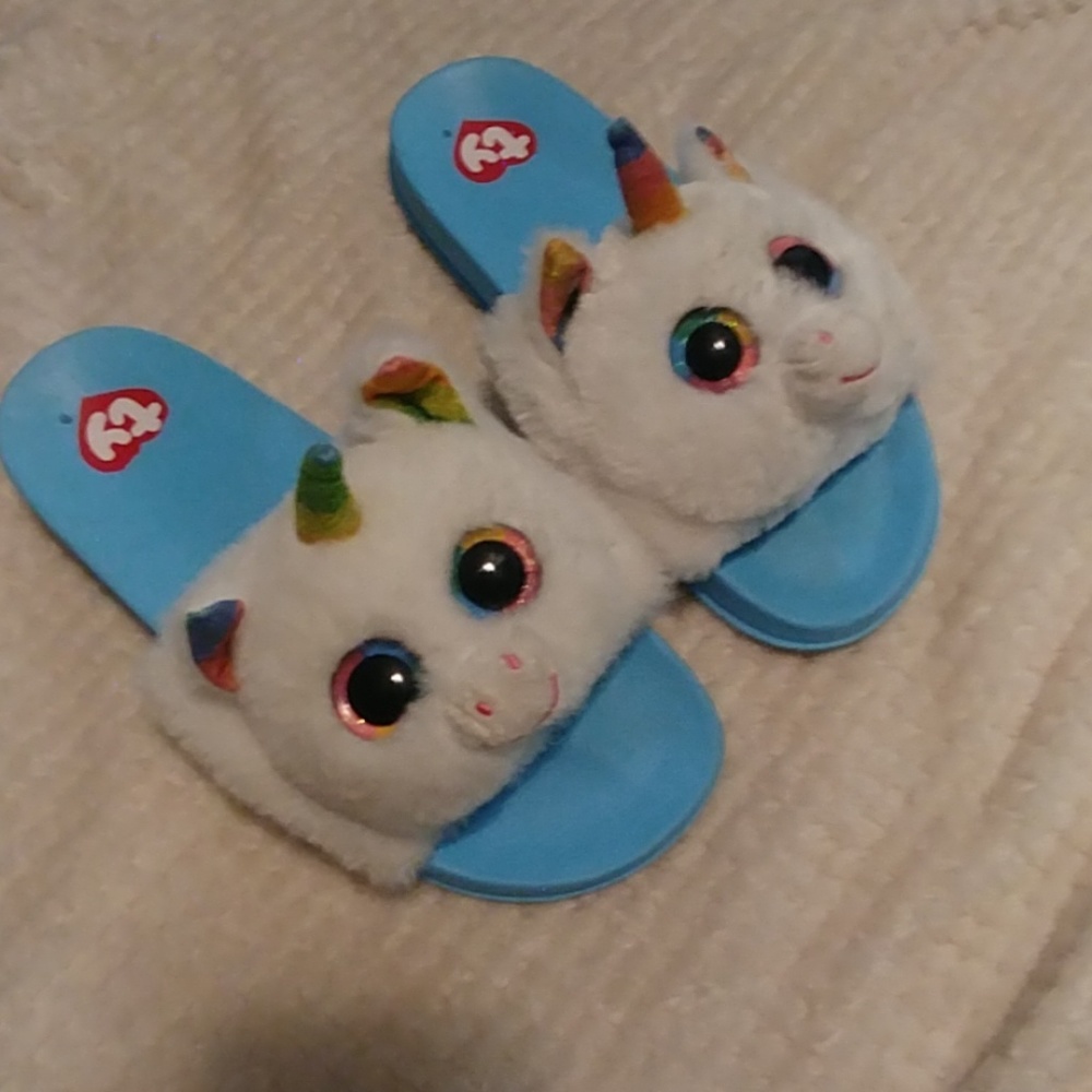 ❗3/$13 TY cute unicorn slippers